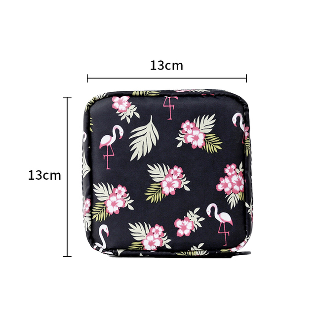 Portable Sanitary Storage Napkin Tampon Storage Bag Women Cotton Travel Makeup Storage Bags Literary Zipper Coin Purse