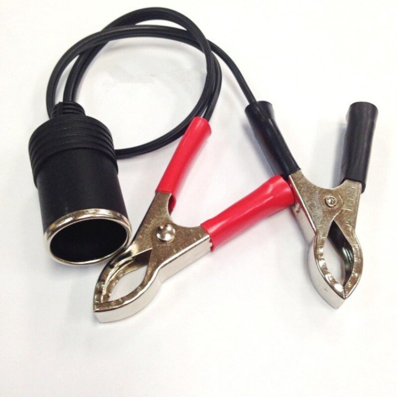 Battery clip to cigarette lighter socket Car Battery Terminal Clip-On Cigarette Lighter Clamp Power Socket Adapter Plug Boat 12V Auto USB Charger Free Shipping
