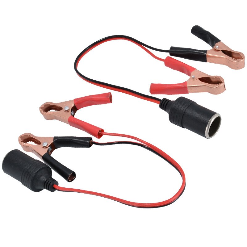 Battery clip to cigarette lighter socket Car Battery Terminal Clip-On Cigarette Lighter Clamp Power Socket Adapter Plug Boat 12V Auto USB Charger Free Shipping