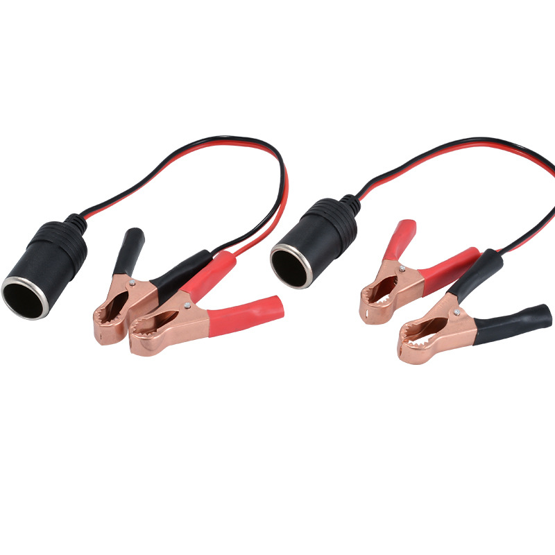 Battery clip to cigarette lighter socket Car Battery Terminal Clip-On Cigarette Lighter Clamp Power Socket Adapter Plug Boat 12V Auto USB Charger Free Shipping