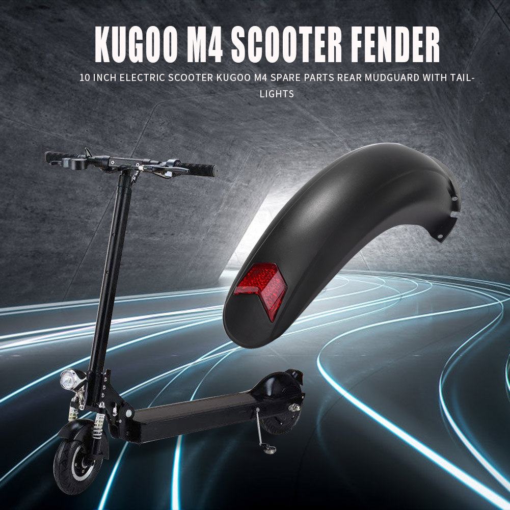 10 inch Electric Scooter Rear Fender Guard Back Mudguard with Taillight for Kugoo M4 E-scooter Accessories Parts