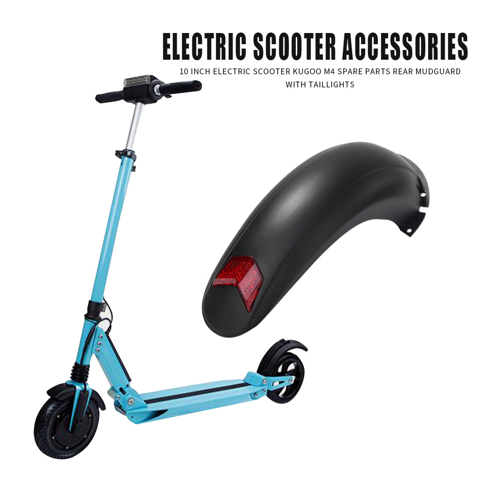 10 inch Electric Scooter Rear Fender Guard Back Mudguard with Taillight for Kugoo M4 E-scooter Accessories Parts