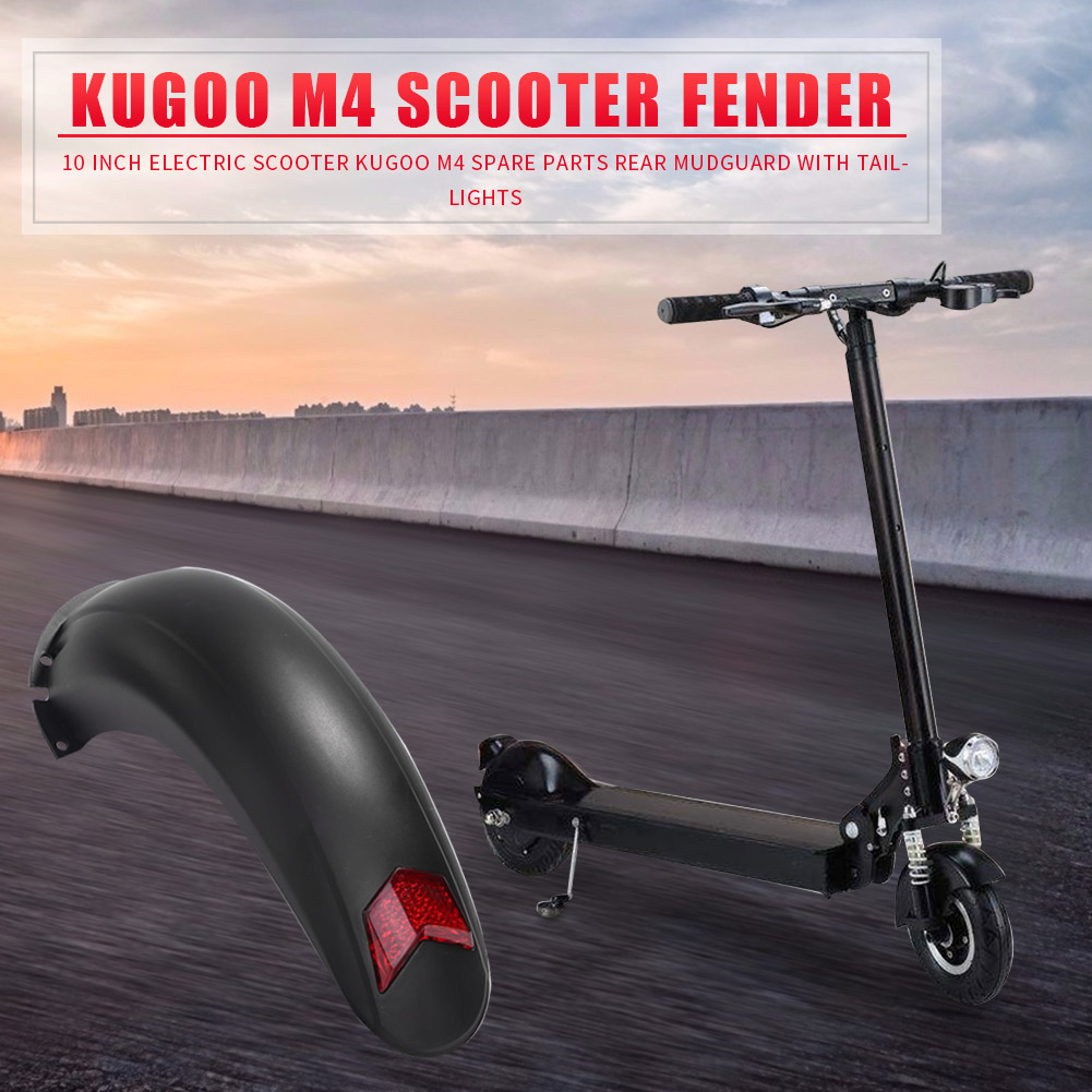10 inch Electric Scooter Rear Fender Guard Back Mudguard with Taillight for Kugoo M4 E-scooter Accessories Parts
