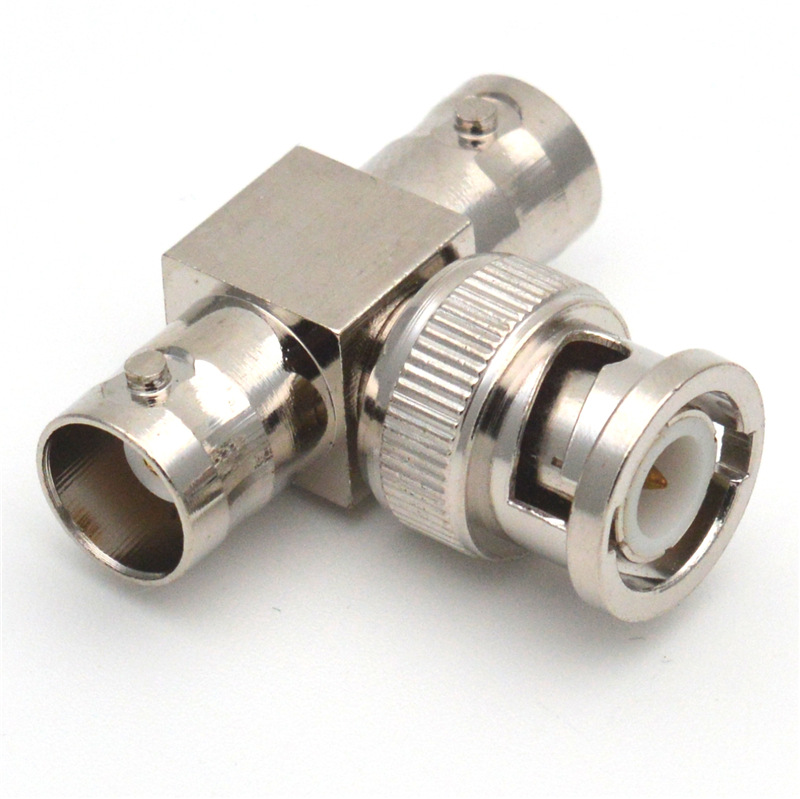 Coaxial RF connector BNC Male Plug To 2 BNC Female Jacks Straight Convert Connector T Adapter BNC Connector 3 Way Splitter