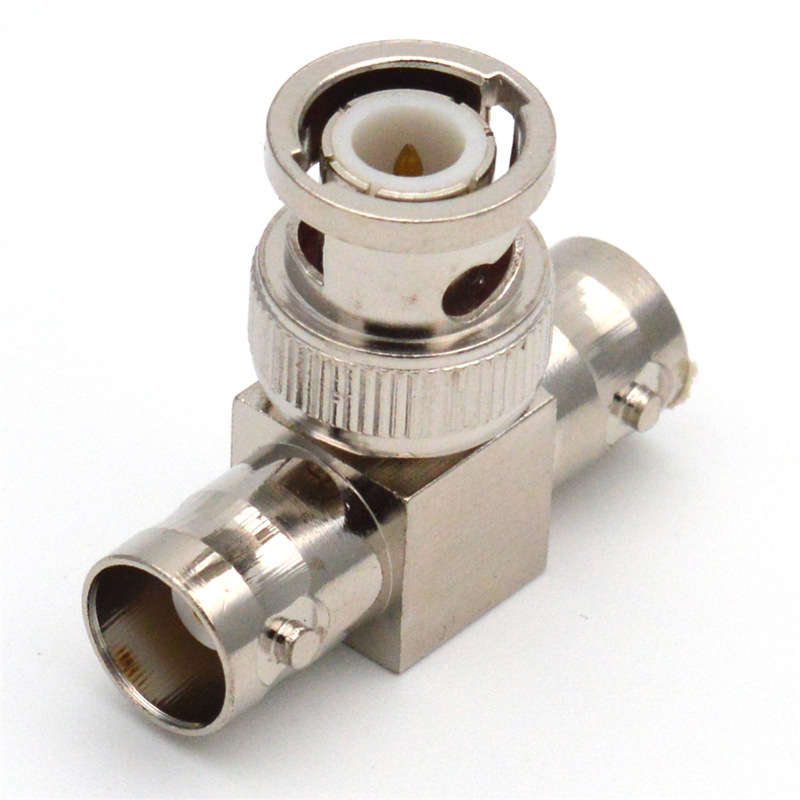 Coaxial RF connector BNC Male Plug To 2 BNC Female Jacks Straight Convert Connector T Adapter BNC Connector 3 Way Splitter