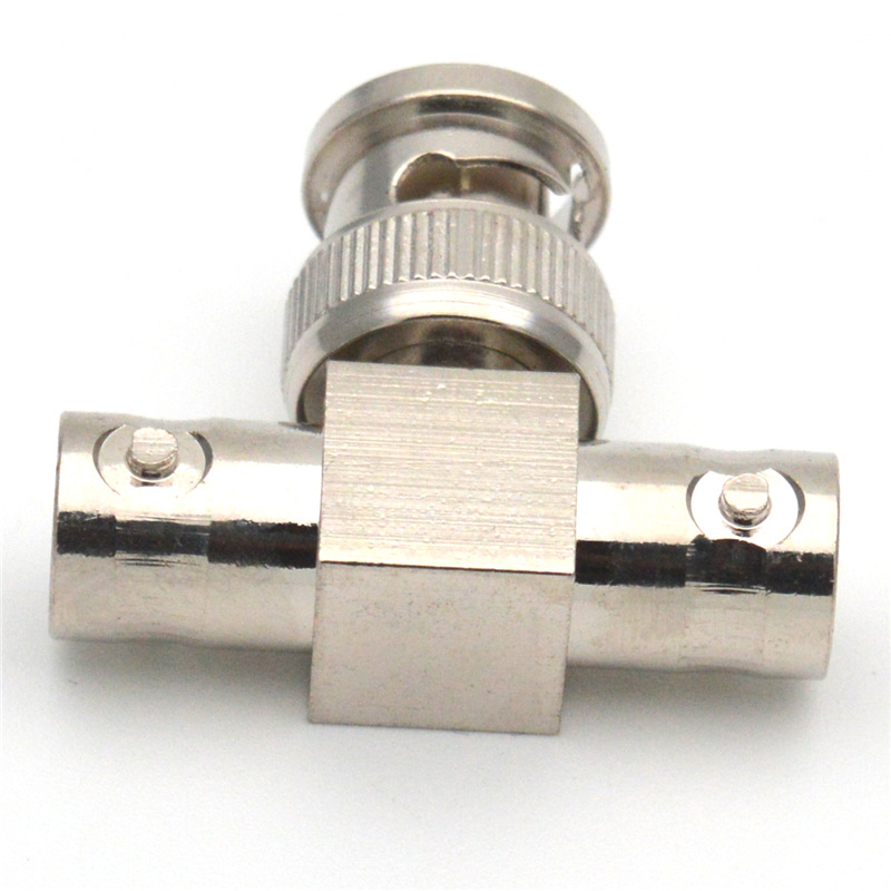 Coaxial RF connector BNC Male Plug To 2 BNC Female Jacks Straight Convert Connector T Adapter BNC Connector 3 Way Splitter