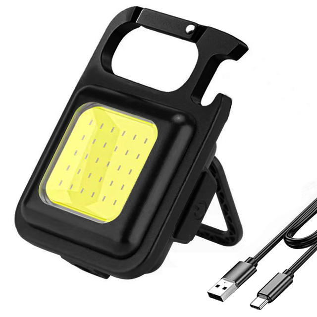 1pcs Flash Light Pocket Clip COB LED Mini Portable Keychain Torch Waterproof Camping Light Multifunctional Flashlight