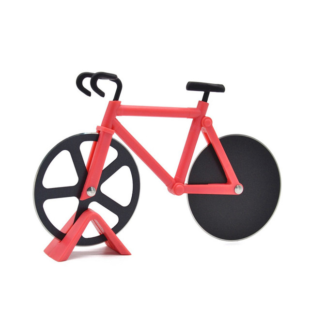 Stainless Steel  Pizza Cutter Bicycle Shape Wheel Bike Roller Pizza Chopper Slicer Pizza Cutting Knife Kitchen Tools New