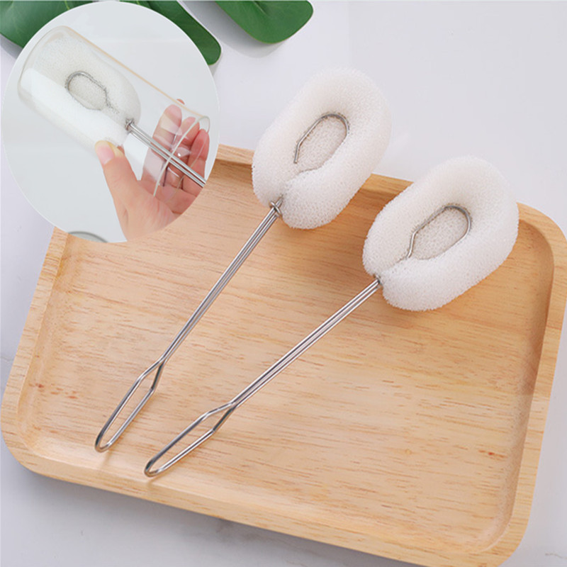 Sponge Cup Brush Long Handle Cup Scrubber Glass Cleaner Drink Wineglass Bottle Glass Cup Cleaning Brush Kitchen Cleaning Tools