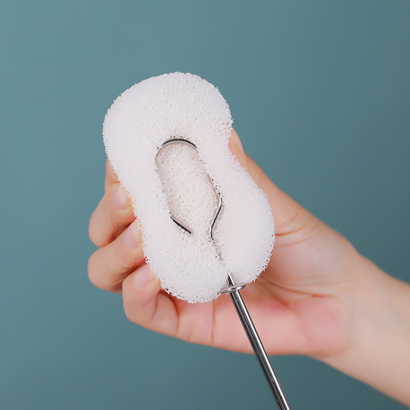 Sponge Cup Brush Long Handle Cup Scrubber Glass Cleaner Drink Wineglass Bottle Glass Cup Cleaning Brush Kitchen Cleaning Tools