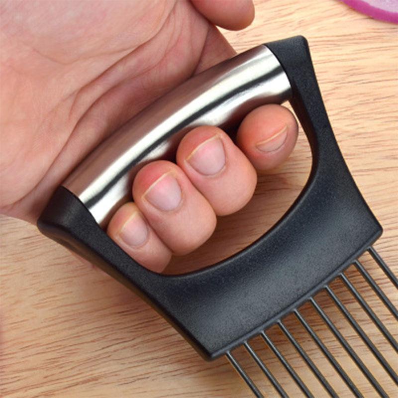 Creative Onion Slicer Stainless Steel Loose Meat Needle Tomato Potato Vegetables Fruit Cutter Safe Aid Tool Kitchen Gadgets New