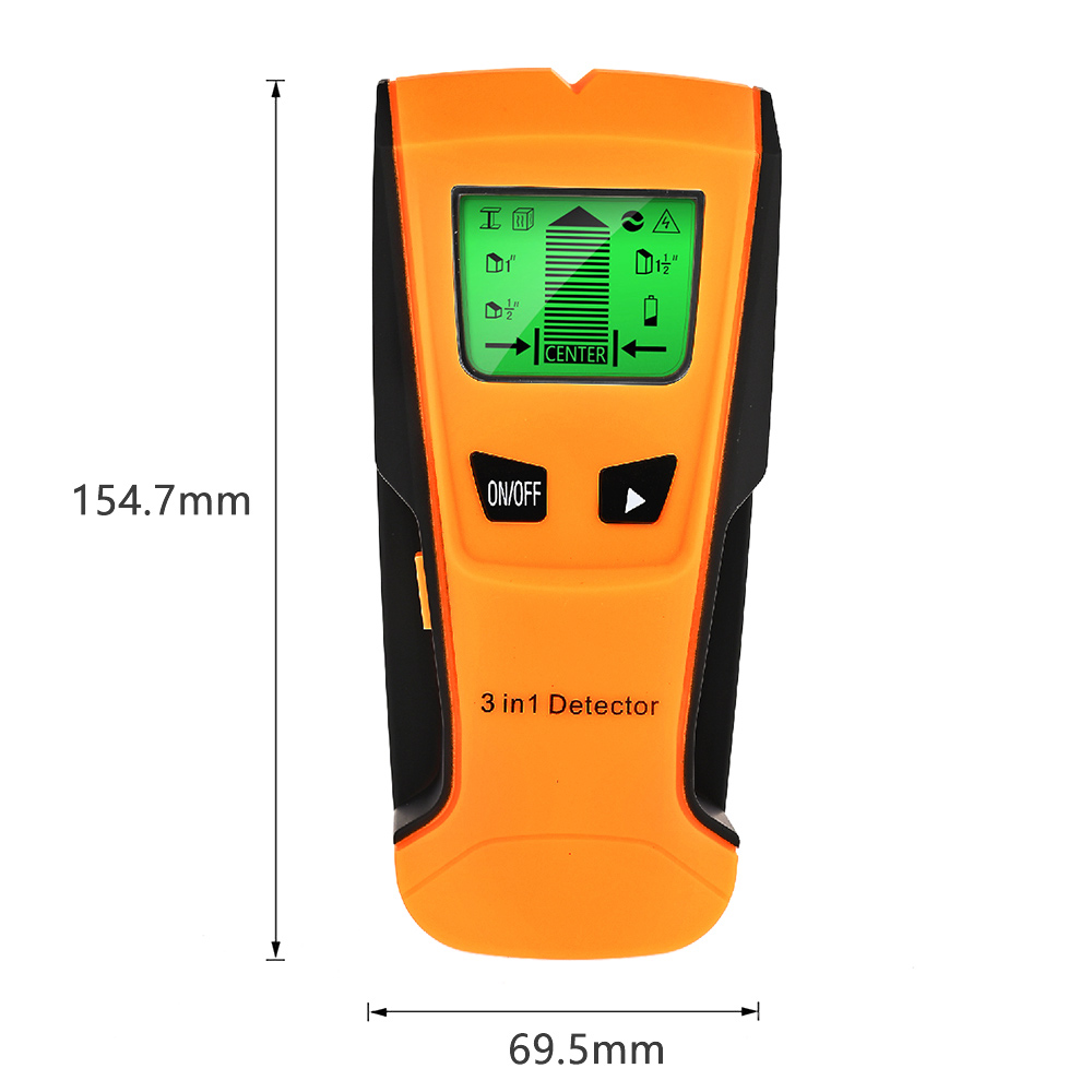 3 in 1 Metal Detector LCD Display Multifunctional Wall Detector Find Wooden Pin Metal Cable Detector Wall Scanner wit AC Warning