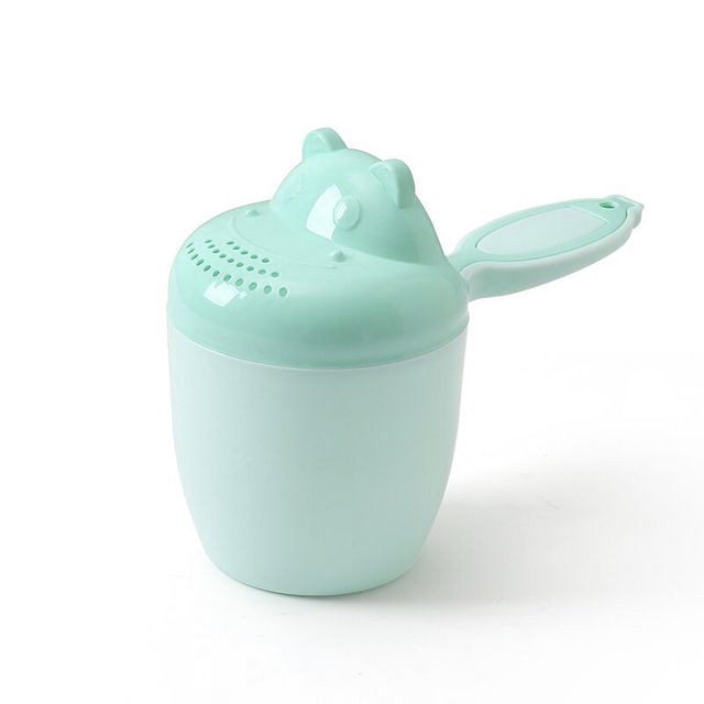 Cute Cartoon Baby Shower Bath Spoon Head Watering Bottle Todder Kids Wash Hair Bailer Shampoo Cup & Cap Infant Care Tool