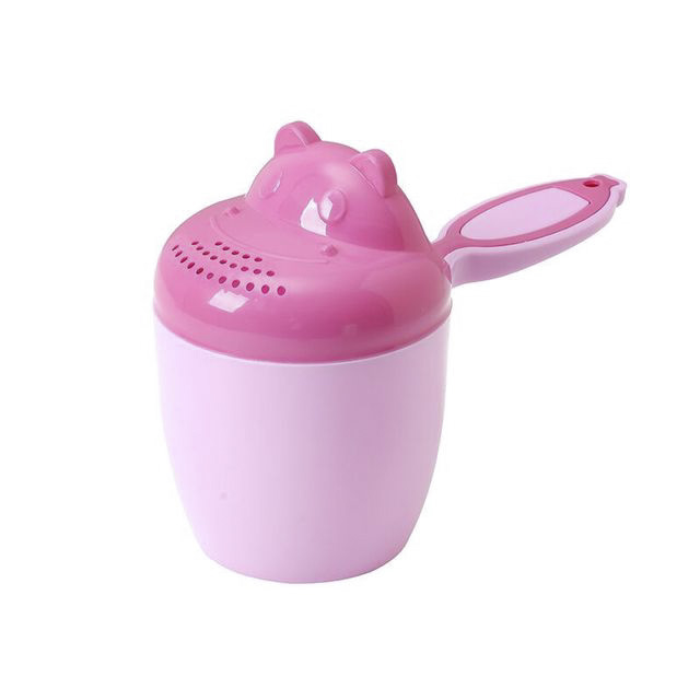 Cute Cartoon Baby Shower Bath Spoon Head Watering Bottle Todder Kids Wash Hair Bailer Shampoo Cup & Cap Infant Care Tool