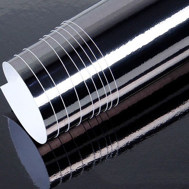 20x152cm Newest High Stretchable Mirror Silver Chrome Mirror Flexible Vinyl Wrap Sheet Roll Film Car Sticker Decal Sheet