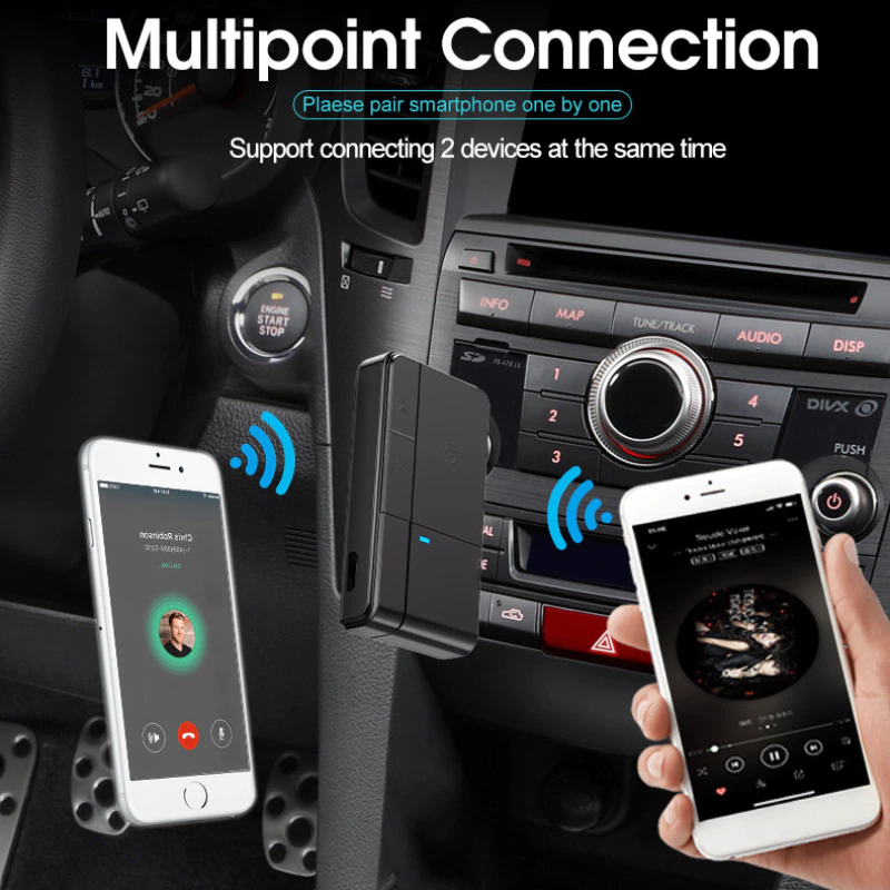 Wireless audio Bluetooth adapter Bluetooth 5.0 Receiver Transmitter 3.5mm AUX Jack RCA A2DP Stereo Music 2 IN 1 Wireless Adapters for Car Home Stereo TV Speaker