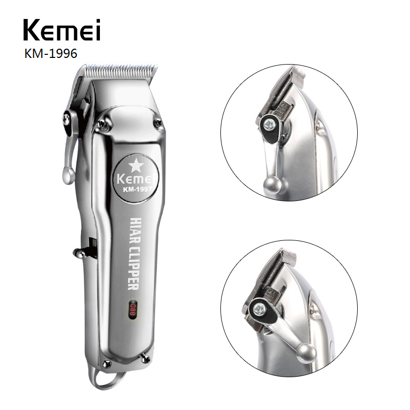 Kemei All Metal Professional Electric Hair Clipper Rechargeable Hair Trimmer Haircut Shaving Machine Kit KM 1996/2026/5027/2024