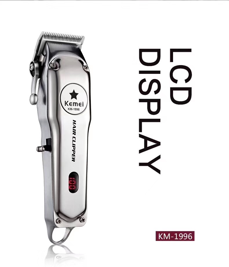 Kemei All Metal Professional Electric Hair Clipper Rechargeable Hair Trimmer Haircut Shaving Machine Kit KM 1996/2026/5027/2024