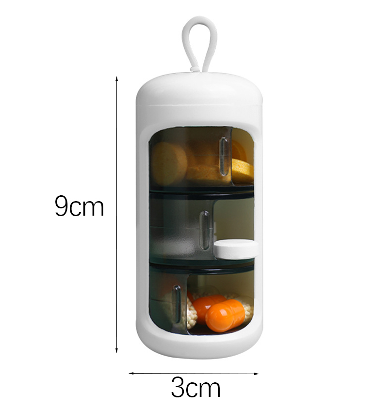 Portable Pill Box 3 Grids Drug Storage Box Moisture-Proof Mini Pill Sealed Box Travel Medicine Organizer Grain Fiber Pill Case