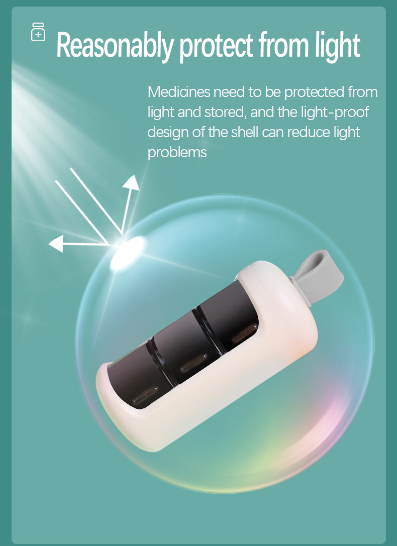 Portable Pill Box 3 Grids Drug Storage Box Moisture-Proof Mini Pill Sealed Box Travel Medicine Organizer Grain Fiber Pill Case