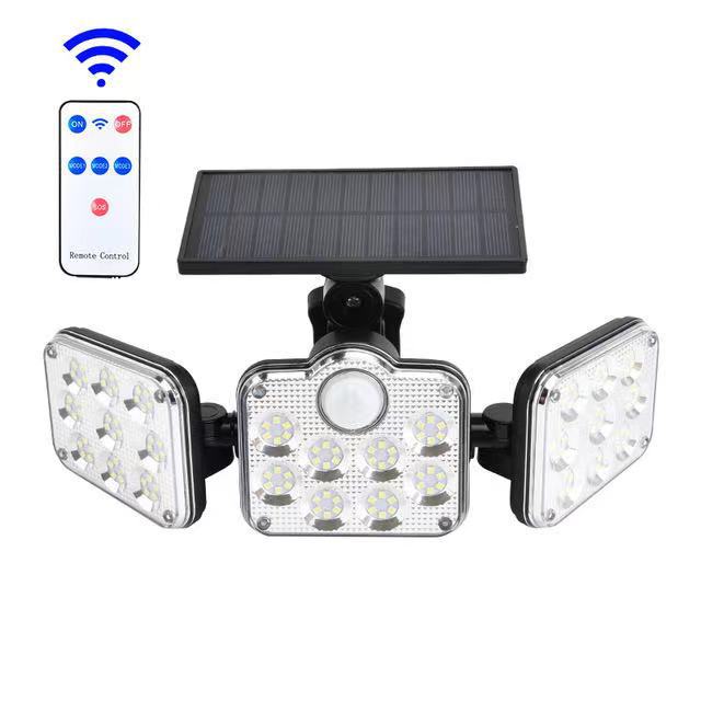 Solar Wall Light Motion Sensor Outdoor Waterproof Light Three-head LED Rotatable Landscape Wall Lamp Garden Outdoor Street Light