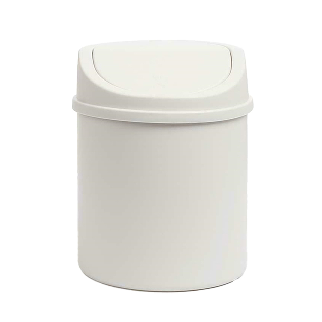 Mini Waste Bin Trash Can Desktop Garbage Basket Table Roll Swing Lid Small Scissors Pencil Household Office Storage Accessories