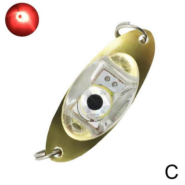 Mini LED Fish Lamp Fishing Lure Light LED Deep Drop Underwater Eye Shape Fishing Squid Fishing Bait Luminous Lure 1pc