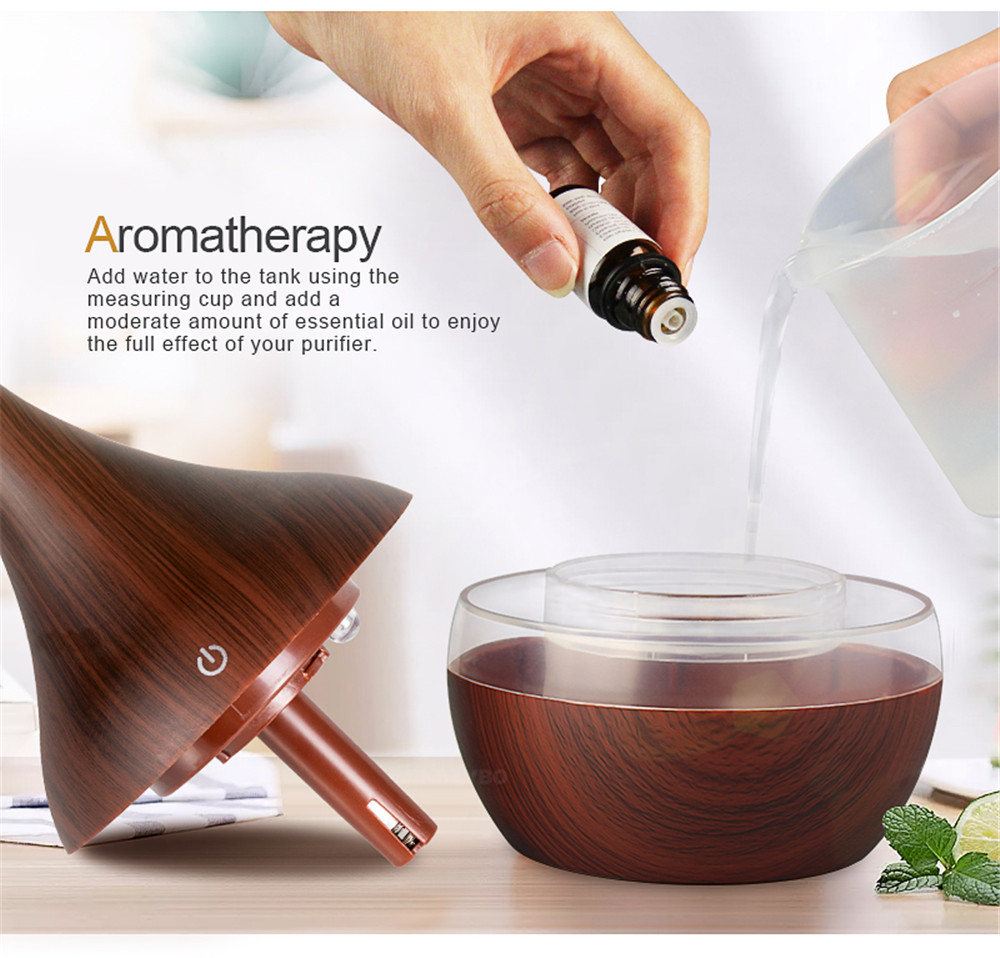 2022 5V USB humidifier USB luminous humidifier Household mini humidifier Wood grain purifier Aromatherapy machine