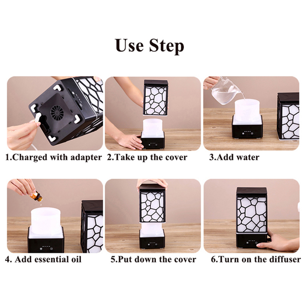 USB Water Cube Ultrasonic Humidifier Aromatherapy Nano Spray Aroma Essential Oil Diffuser Car Cool Mist Maker Night Light Home