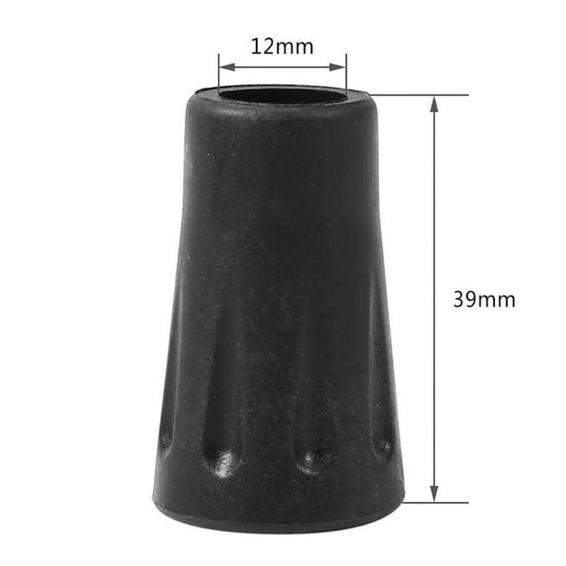 Rubber Antiskid Walking Stick Crutch Cane Bottom Pads Cane Cover Protector Climbing Hiking Trekking Pole Tip 12mm X39mm