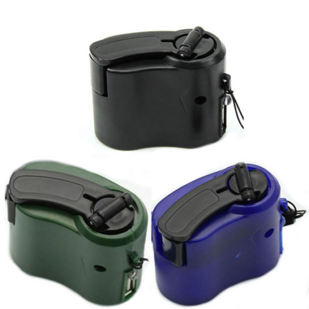 Outdoor Emergency Hand Power USB Dynamo Crank Plastic Manual Charger with Flashlight Torch Portable Universal Hand Power