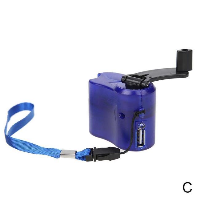 Outdoor Emergency Hand Power USB Dynamo Crank Plastic Manual Charger with Flashlight Torch Portable Universal Hand Power