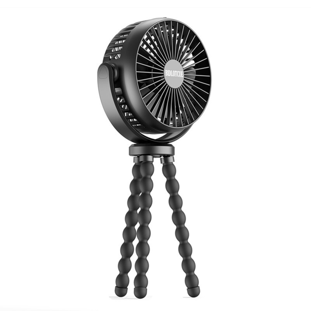 Portable Fan, Stroller Fan 5200mAh Battery Operated Fans USB Rechargeable Small Fan USB Cooling Fan 3 Adjustable Speeds