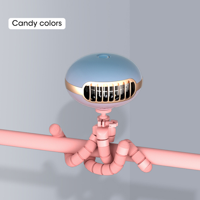 Bladeless Fan Baby Stroller Fan USB Rechargeable 1800mAh Battery Outdoor Mini Portable Handheld Fan Air Cooling Ventilator