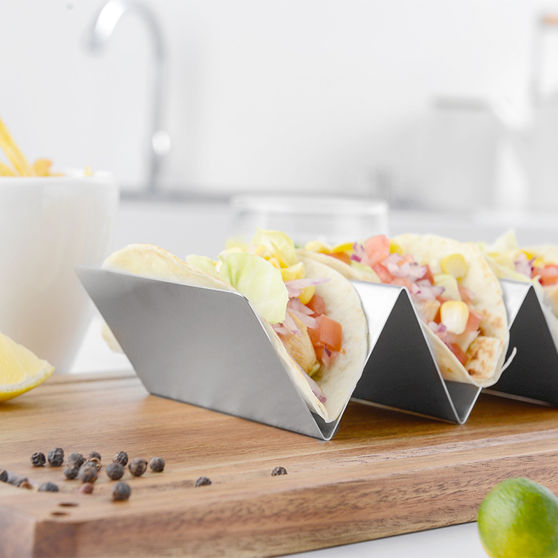 Stainless Steel Taco Holder Tray Mexican Pancake Plate Stand Rack for Oven Grill Mexican Food Rack Stand Kitchen Cooking Tool