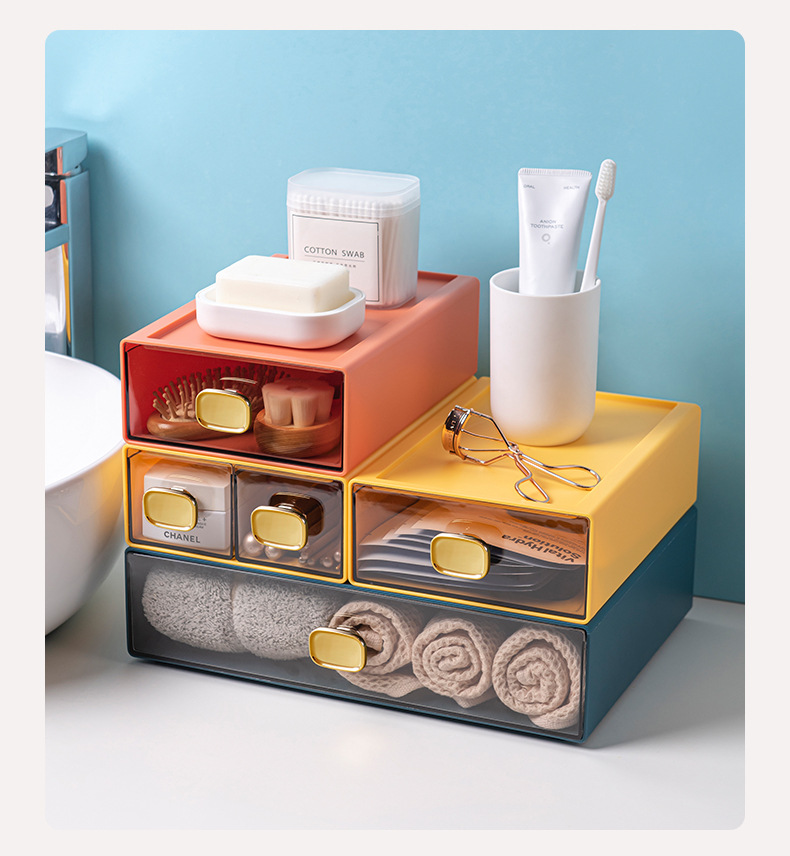 Ins 1PC Plastic Storage Box Drawer Storage Container Desktop Cosmetic Storage Basket Home Office Organizer Box