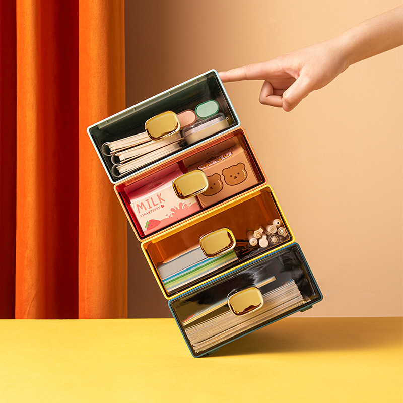 Ins 1PC Plastic Storage Box Drawer Storage Container Desktop Cosmetic Storage Basket Home Office Organizer Box