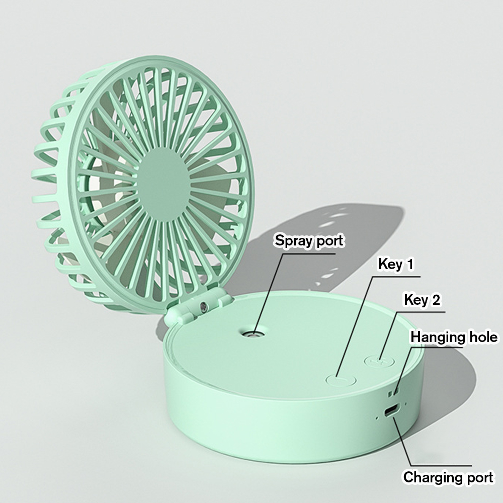 Folding Water Cooling Fan Potable Mini Humidify Air conditioner USB Table Cooler Fan With 7 Night lights Desktop Fan Spray Gift