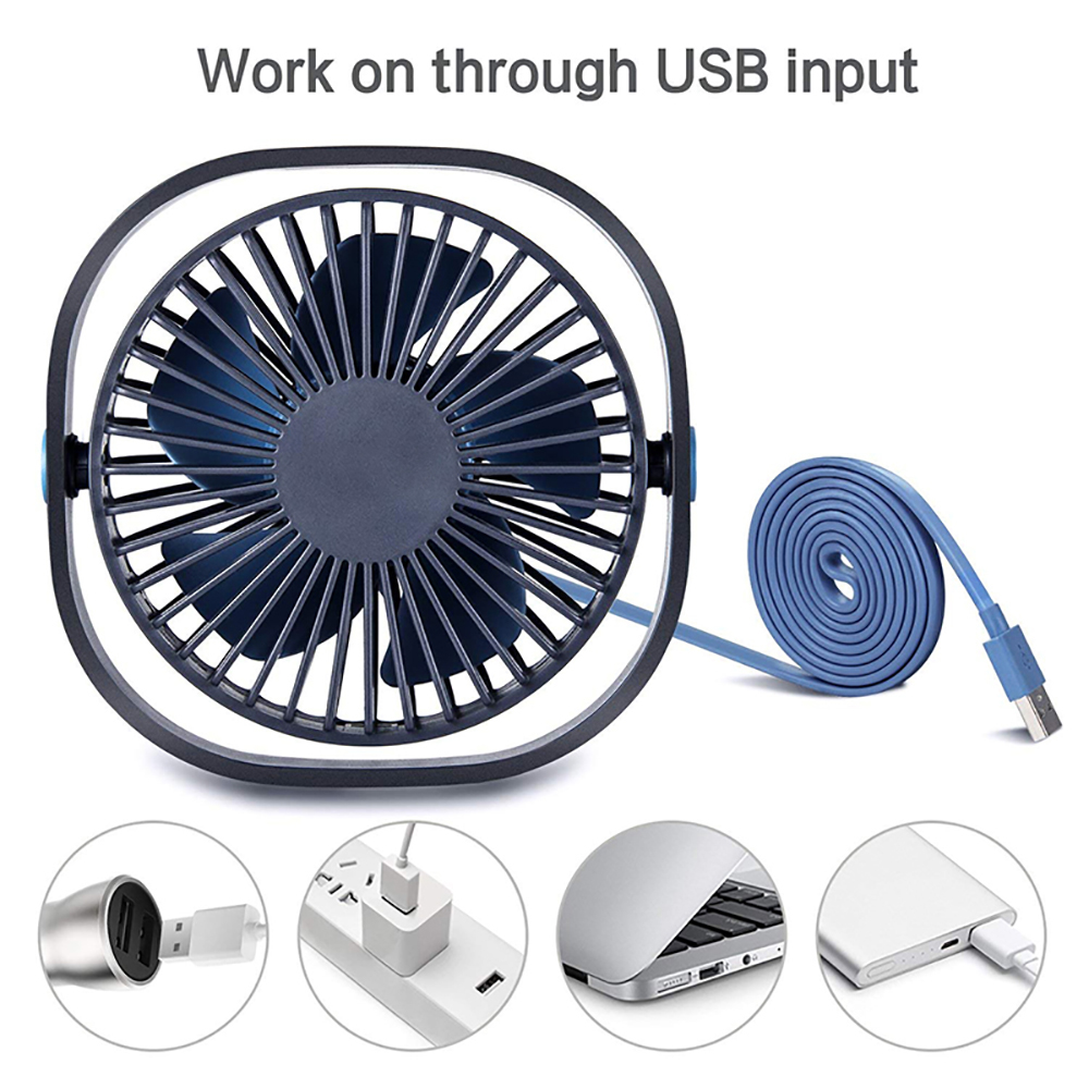 2022 Mini USB Table Desk Personal Fan 360 Degree Rotation Ultra-Quiet Third Gear Speed USB Cooling Fans