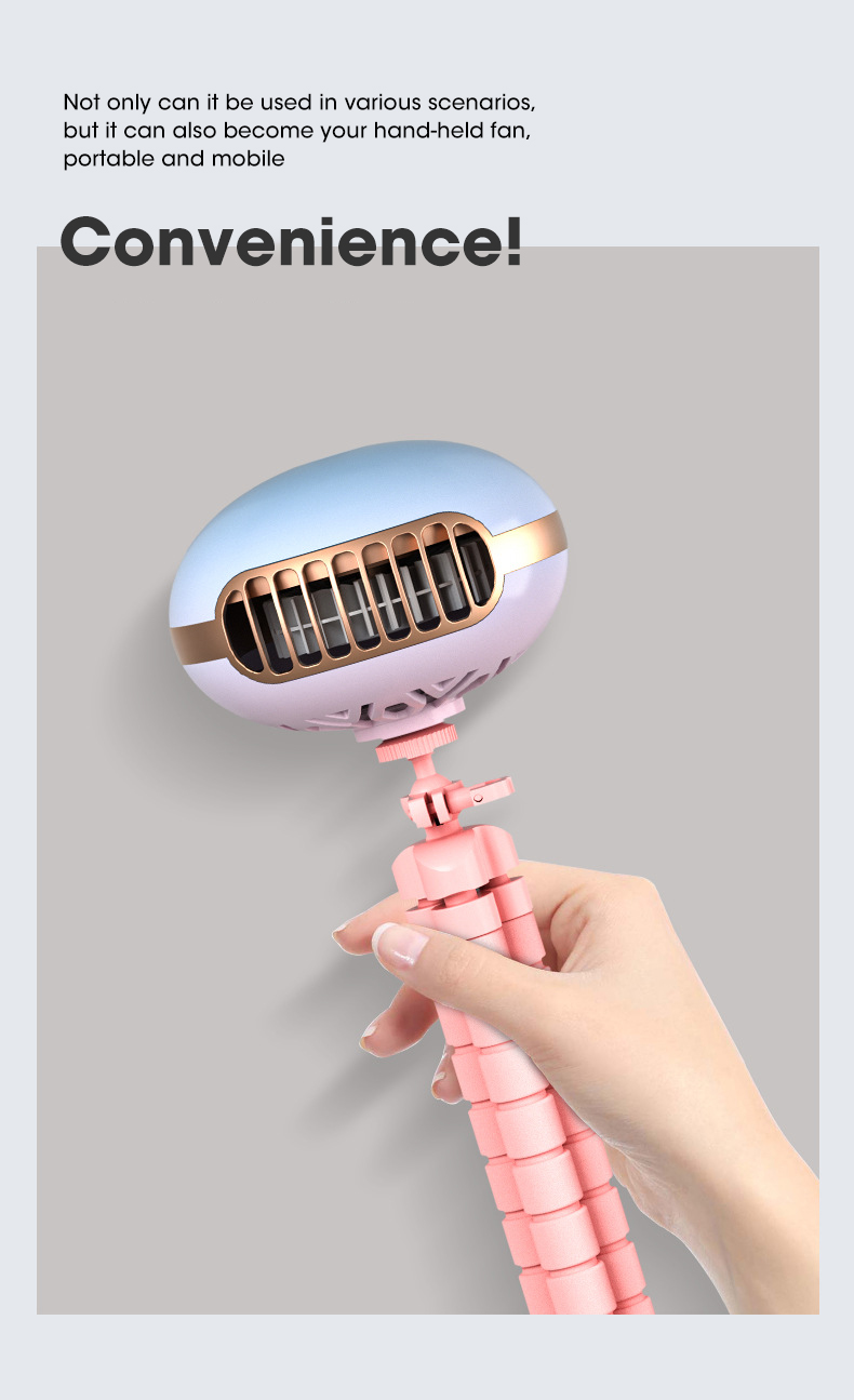 Bladeless Fan Baby Stroller Fan USB Rechargeable 1800mAh Battery Outdoor Mini Portable Handheld Fan Air Cooling Ventilator