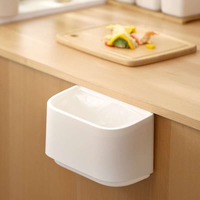 1Pc Multifunction Kitchen Garbage Can Kitchen Cabinet Door Hanging Trash Bin and Wall Mounted Waste Bin Clean Organization