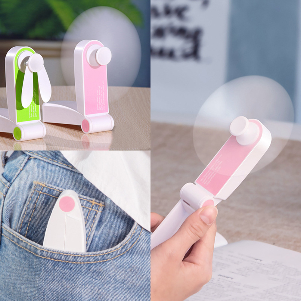 USB Folding Fan Mini Electric Pocket Cooling Fan Portable USB Rechargeable Handheld Air Cooler Table Ventilado  Home Appliances