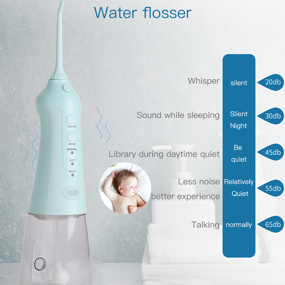 2022 Electric portable water flosser portable charging USB/DIY gear flusher 300ML capacity household