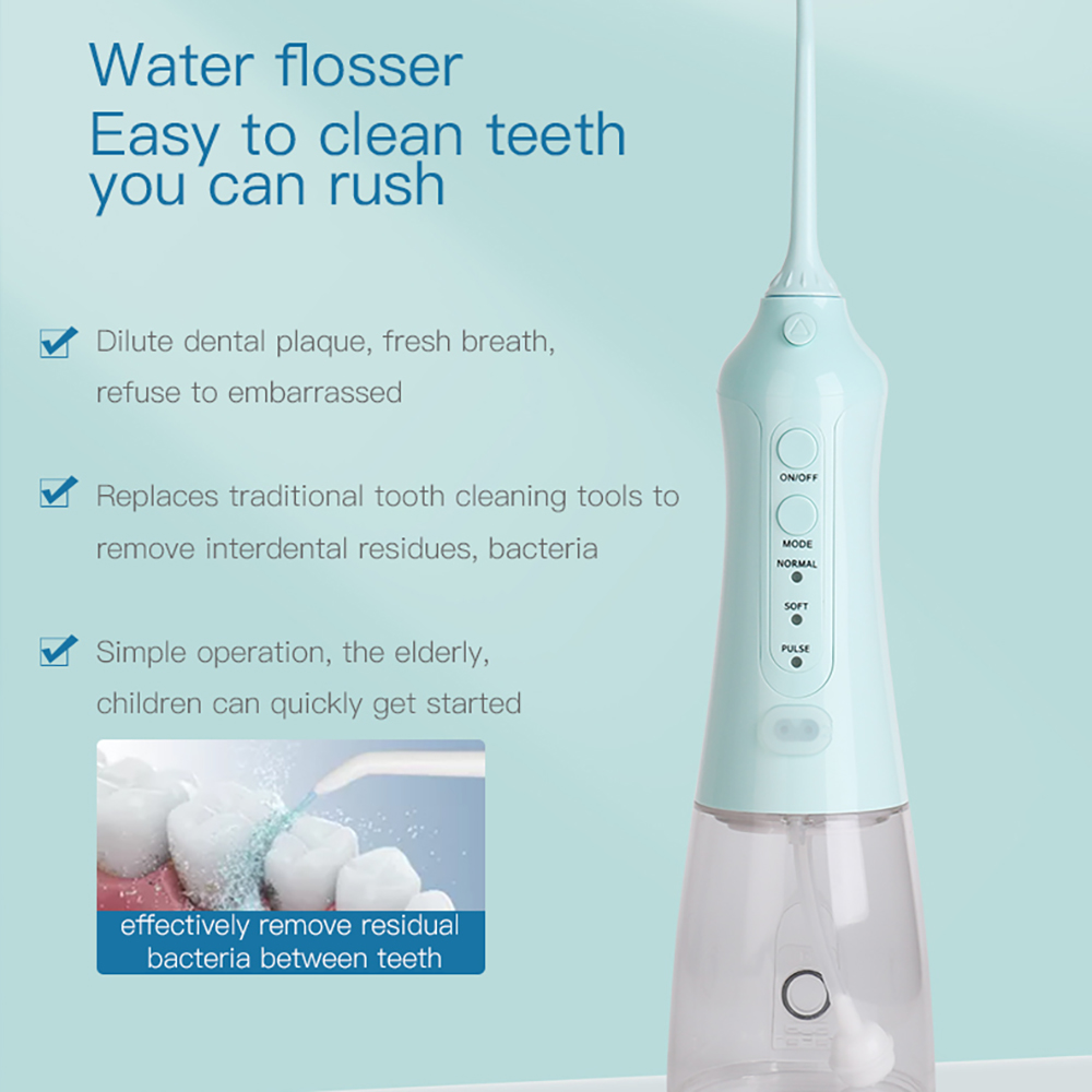 2022 Electric portable water flosser portable charging USB/DIY gear flusher 300ML capacity household
