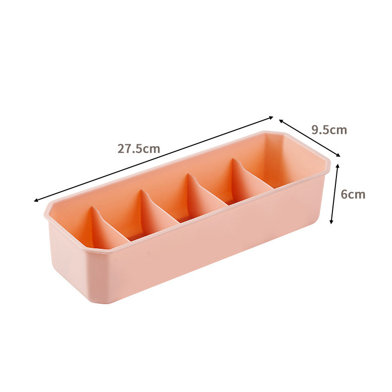 5 Grids Compartment Divided Drawer Organizer Divider Underwear Clothes PP Box Closet for Case Ties Socks Bra Storage Bin For