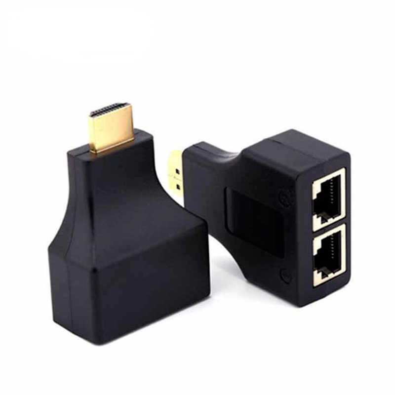 Hdmi dual network cable extender compatible Over RJ45 CAT5e CAT6 UTP LAN Ethernet Balun Extender Repeater-1080p3D HD Dropshipping