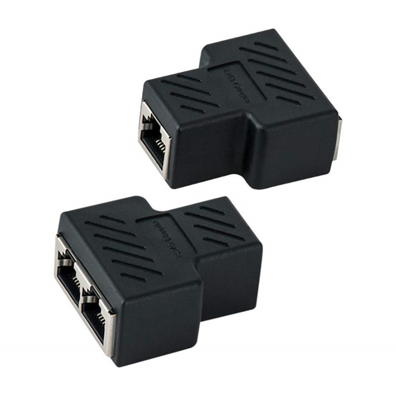 Network cable connector Black Ethernet Adapter Lan Cable Extender Splitter for Internet Connection Cat5 RJ45 Splitter Coupler Contact Modular Plug