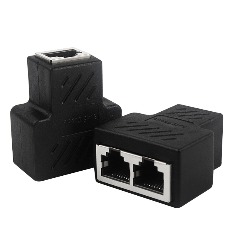 Network cable connector Black Ethernet Adapter Lan Cable Extender Splitter for Internet Connection Cat5 RJ45 Splitter Coupler Contact Modular Plug