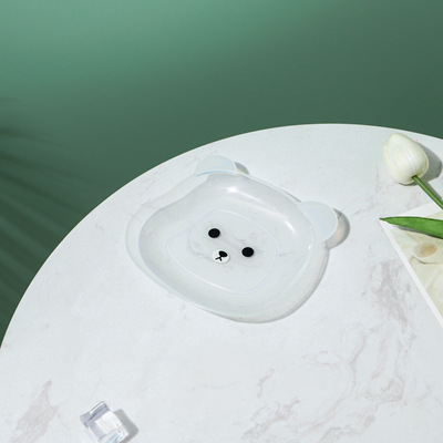 kitchen accessories Cute Bear Bowl Plate Set Tableware Kawaii Reusable Plastic Breakfast Salad Yogurt Bowl Snack Dish for Kitche