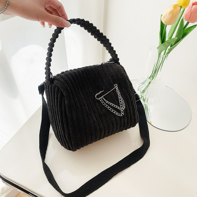 Women Corduroy Vintage Shoulder Bag for Women Small Cotton Canvas Handbag Casual Tote Female Crossbody Bag Zipper Messenger Bags